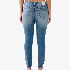 TRUE RELIGION Halle No Flap Super Skinny Light Wash Jeans Size 32